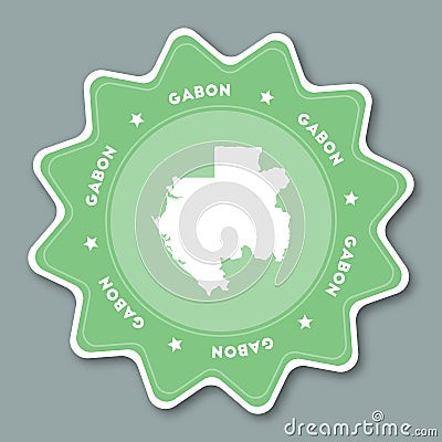 Gabon map sticker in trendy colors. Vector Illustration