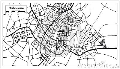 Gaborone Botswana City Map in Retro Style. Outline Map Stock Photo