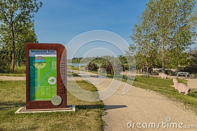 Gabriel Dumont Park in the city of Saskatoon, Canada Editorial Stock Photo