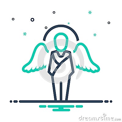 Mix icon for Gabriel, angel and archangel Vector Illustration