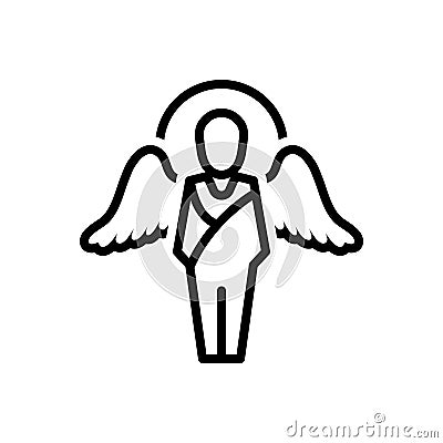 Black line icon for Gabriel, angel and archangel Vector Illustration