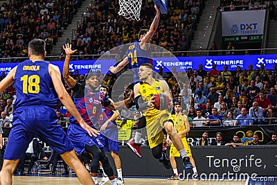 Iternational Basketball Teams Liga Endesa ACB - Iberostar Tenerife vs FC Barcelona Editorial Stock Photo