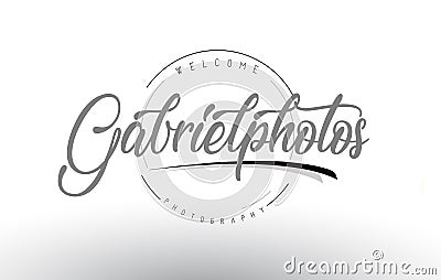 Gabriel Personal Photography Logo Design with Photographer Name. Vector Illustration