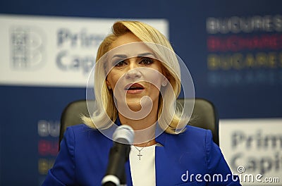 GABRIELA FIREA - MAYOR OF BUCHAREST Editorial Stock Photo