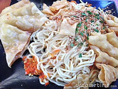 Gacoan noodles taste delicious, nutritious and addicting Stock Photo