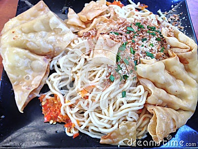 Gacoan noodles taste delicious, nutritious and addicting Stock Photo