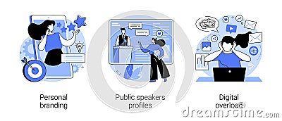 Gadget-dependent life abstract concept vector illustrations. Vector Illustration