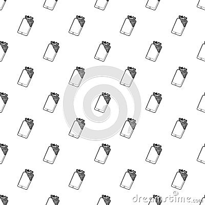 Gadget in glued reparation icon, outline style Vector Illustration