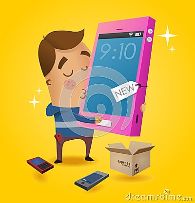 Gadget Lover Vector Illustration