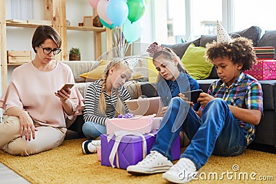 Gadget Obsession Generation Stock Photo