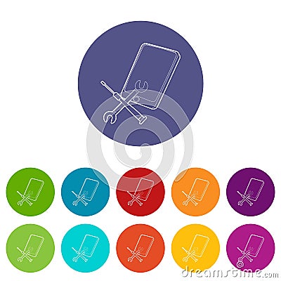 Gadget after reparation icon, outline style Vector Illustration