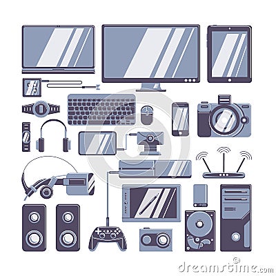 Gadgets icons set. Vector Illustration