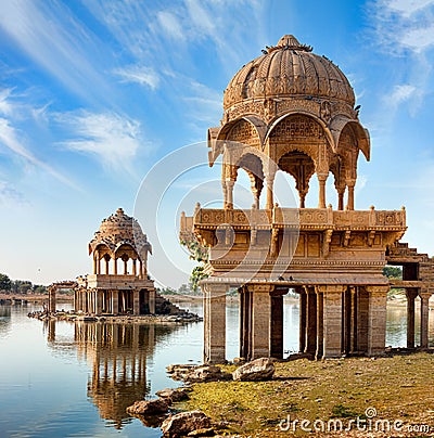 Gadi Sagar (Gadisar), Jaisalmer, Rajasthan, India, Asia Stock Photo