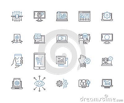 Gadjets and electronics outline icons collection. Gadgets, Electronics, Technology, Devices, Innovations, Smartphones Vector Illustration