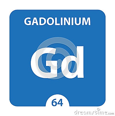 Gadolinium Chemical 64 element of periodic table. Molecule And Communication Background. Gadolinium Chemical Gd, laboratory and Stock Photo