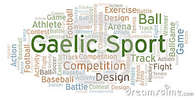 Gaelic Sport word cloud. Stock Photo