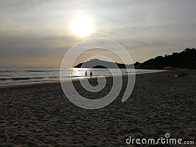 Gaeta - Trecento Beach Steps at sunset Stock Photo