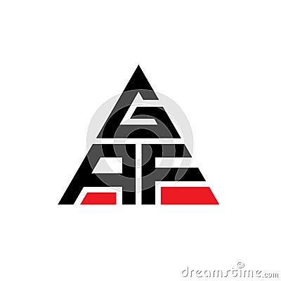 GAF triangle letter logo design with triangle shape. GAF triangle logo design monogram. GAF triangle vector logo template with red Vector Illustration