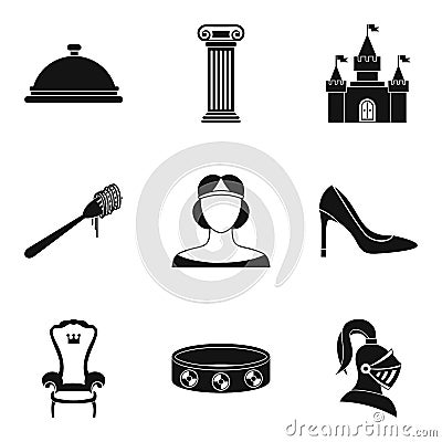 Gaiety icons set, simple style Vector Illustration