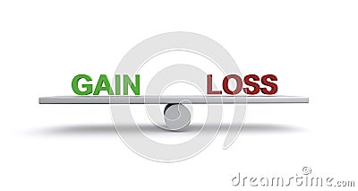 Gain loss balance on white Stock Photo