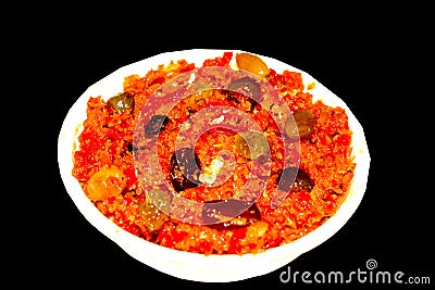 Gajar halwa is carrot based pudding made with khya,milk,almond,pistachio Stock Photo