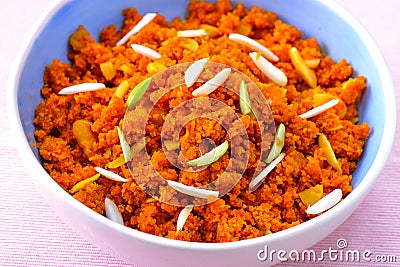 Gajar Halwa or carrot halva Stock Photo