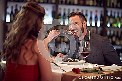 Gala dinner in restaurant Stock Photo