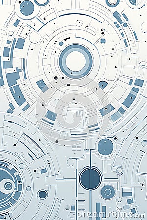 Galactic Circles: A Closeup Look at the Time Machine City Stock Photo
