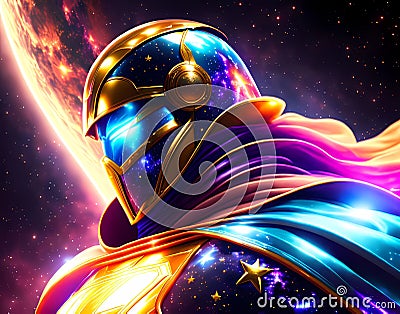 The galactic commander - AI generated artwork Stock Photo