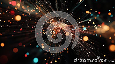 Galactic network visualization digital space abstract art cosmic environment panoramic view interconnectedness concept Stock Photo