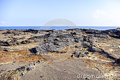 Galapagos Islands barren landscape Stock Photo