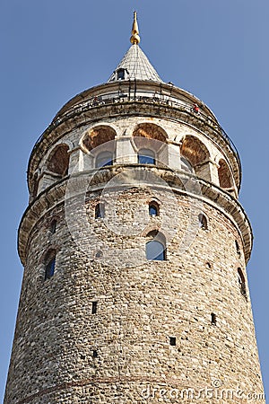 Galata tower. Istanbul famous landmak stone building. Turkey Stock Photo