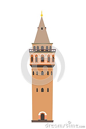 Galata tower vector icon. Istanbul landmarks, Vector Illustration
