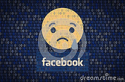 GALATI, ROMANIA - 10 APRIL 2018: Facebook data security and privacy issues. Data encription concept Editorial Stock Photo