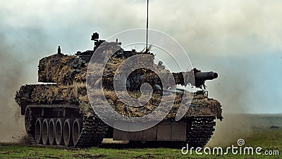 GALATI, ROMANIA - APRIL 22: Romanian tanks TR-85M1 in military p Editorial Stock Photo