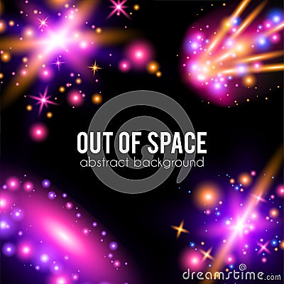 Galaxy abstract background with sparkling pink Vector Illustration