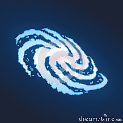 Galaxy on a dark blue background of space. Hand drawing cosmos element. Vector illustration. cartoon style Cartoon Illustration