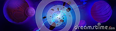 Galaxy explosion nebula space vector background Vector Illustration