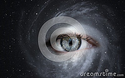 Galaxy with eye. Stock Photo