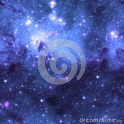 Galaxy fabric seamless pattern. Blue abstract Stock Photo