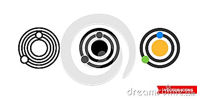 Galaxy icon of 3 types color, black and white, outline. Isolated vector sign symbol Stock Photo