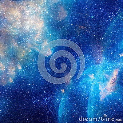 Galaxy illustration, space background with stars, nebula, cosmos clouds Cartoon Illustration