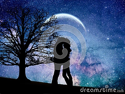 Galaxy love Stock Photo