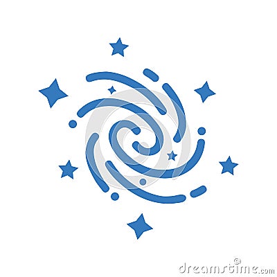 Galaxy, milky way, universe icon. Blue color design Stock Photo