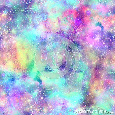 Galaxy Unicorn Explosion Print with Multi Colours Stock Photo