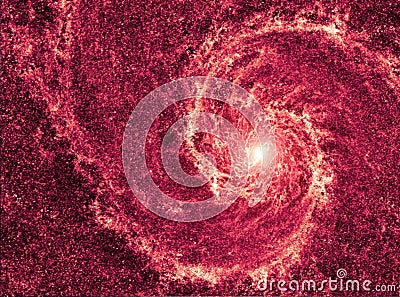 Galaxy in the universe closeup. Space swirl background. Spiral galaxy in deep cosmos by Hubble Telescope photo. Big star in Stock Photo