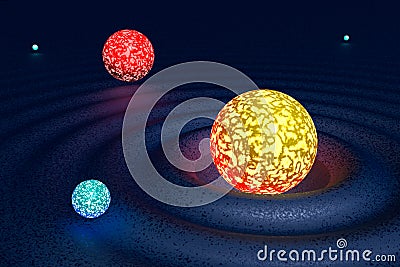 Galaxy from varicoloured planets Stock Photo