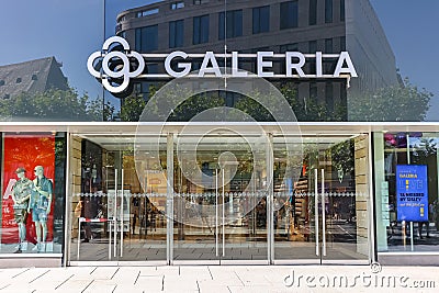 Galeria retail store brand shop with logo in Frankfurt, Germany Editorial Stock Photo