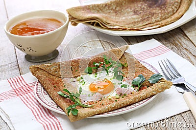 Galette sarrasin, buckwheat crepe Stock Photo