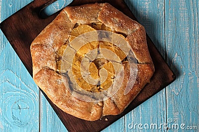 Galette with walnuts and orange Stock Photo